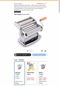 Imperia Pasta Maker Machine – Chrome