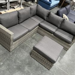 Clearance! Patio Wicker Furniture. Aluminum Frame Powder Coated Resin Wicker Sofa, Outdoor Furniture, Patio Sofa, Wicker Patio Couch, Patio Furniture