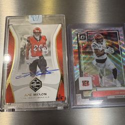 Joe Mixon On Card Autograph Numbered 3/5 & Numbered Optic 18/399