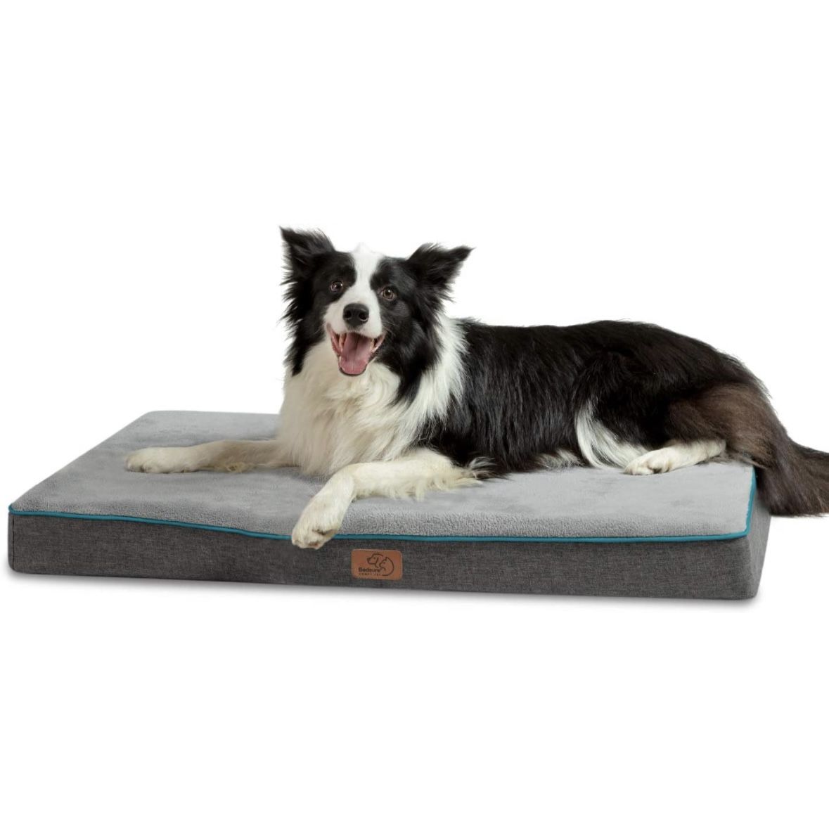 Medium Orthopedic Dog Bed for Medium Dogs - Memory Foam Waterproof Dog Bed for Crate with Removable Washable Cover and Nonskid Bottom - Plush 