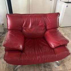 Red Chair Real Leather 