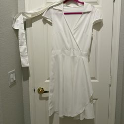 Adorable White Short Sleeve Dress 