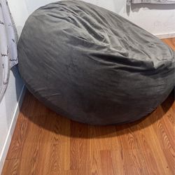 Chill Sack Bean Bag Chair: Giant 5' Memory Foam Furniture Bean Bag - Big Sofa with Soft Micro Fiber Cover - Charcoal