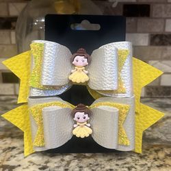 Yellow and silver princess hair clip