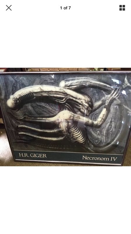 Vintage Very Rare Original 1976 H.R. Giger Necronom IV Poster Made in Switzerland This is the art that made Alien what it is today!!