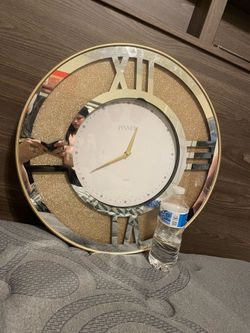 Silver/ gold mirror wall watch