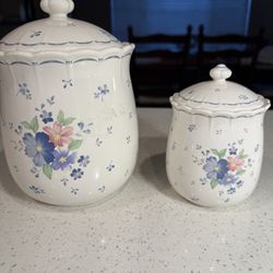 Country Cottage Nikko Provincial Designs Japan Dauphine Canister Set 2