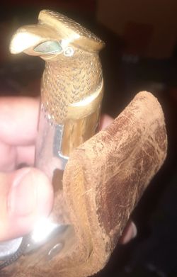 Mexican eagel handel bowie knife in sleeve by Cervantes