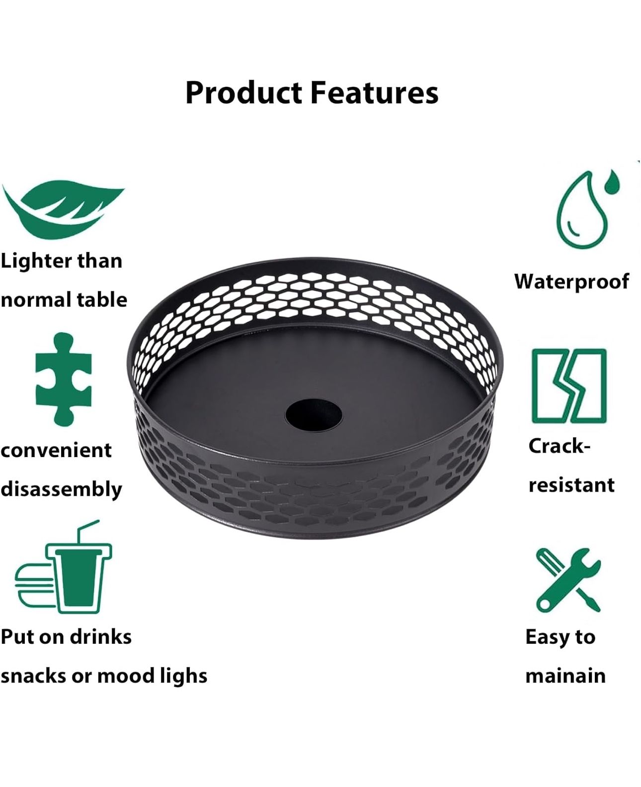 All New 10” Patio Umbrella Table Tray For Outdoor Umbrella