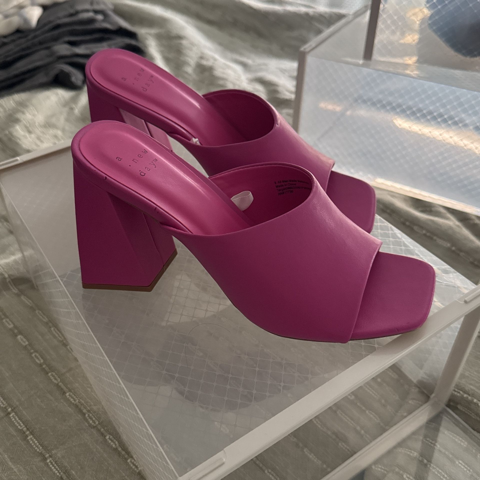 Pink Chunky Heel