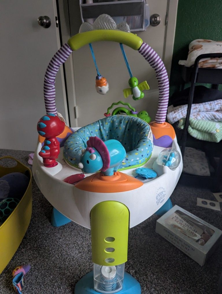 Exersaucer Fast Fold and Go D For Dino Baby Activity Center