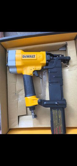 DEWALT DW451S2 pneumatic 16-gauge wide crown lathing stapler.
