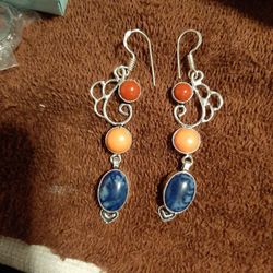 Silver Lapis Earings