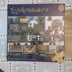 Master Pieces Jigsaw Puzzle Folk Festival Quilting Country 1000 pieces Sealed