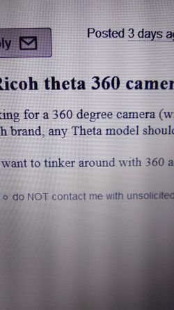Wanted:a ricoh theta 360 camera