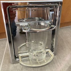 Vintage Chrome Plated Mirror Recessed Bathroom Fixture