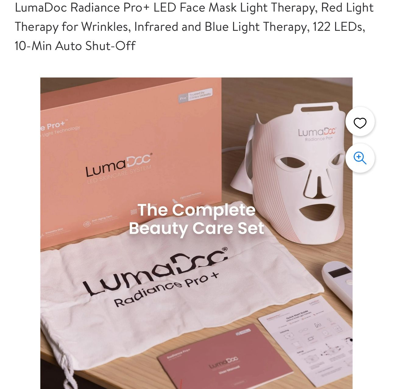LumaDoc Radiance Pro+ LED Face Mask Light Therapy,