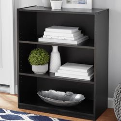 3 Shelf Bookcase With 2 Adjustable Shelves