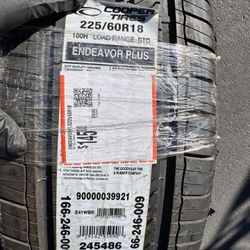 Single (1) 225 60 18 Cooper Endeavor Plus tire 