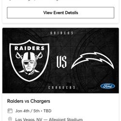 Raider Tickets For Charger Tickets