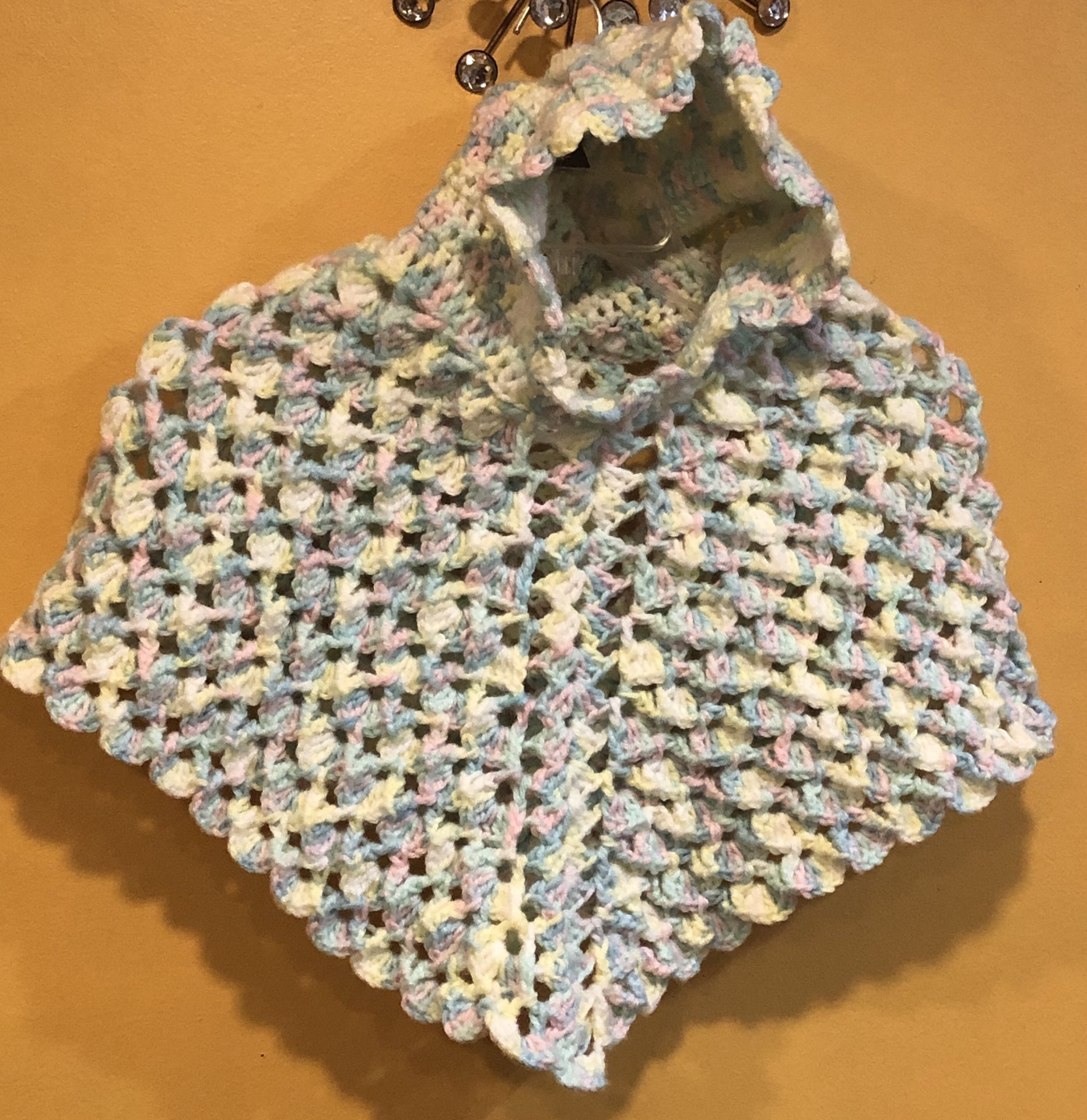 Stunning Crocheted Poncho build with hat for Girls
