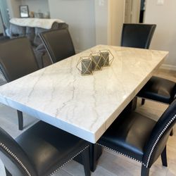 Luxury Marble Dining Table + 6 Chairs 