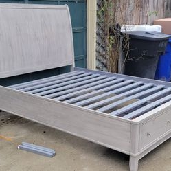 Queen Bedframe w/ Built-In Drawers (Minor Cosmetic Wear)