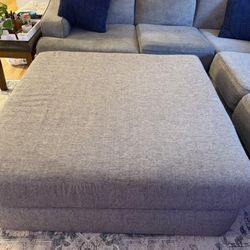 Large gray ottoman