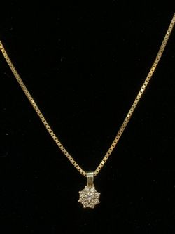 16" Box link diamond necklace #36145