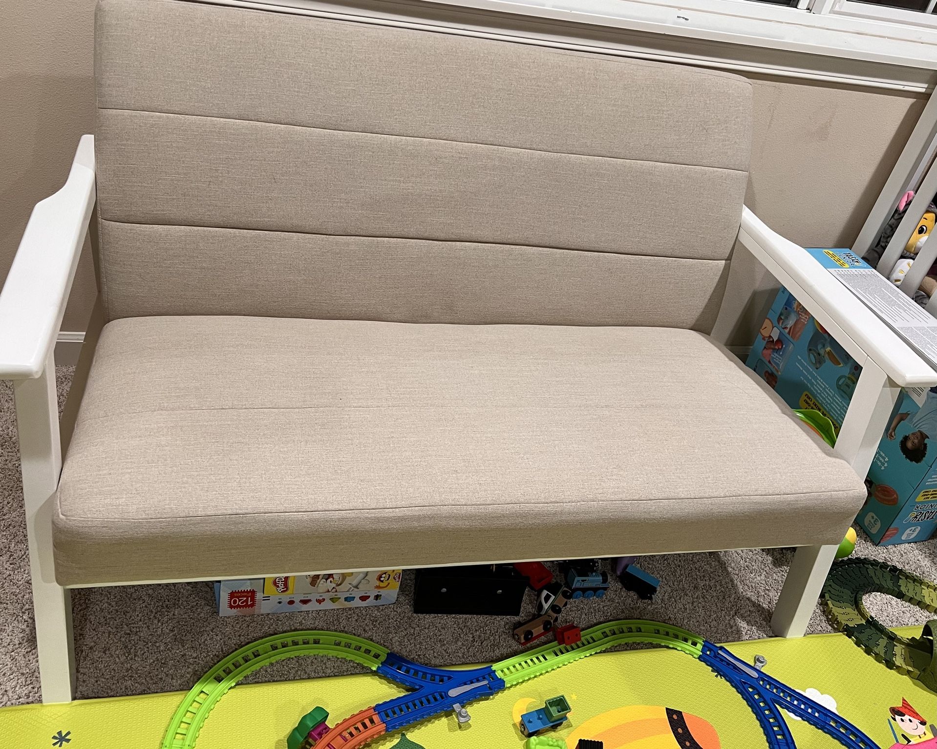 Two Seater Or Small Three Seater Sofa Linen Love Seat Couch