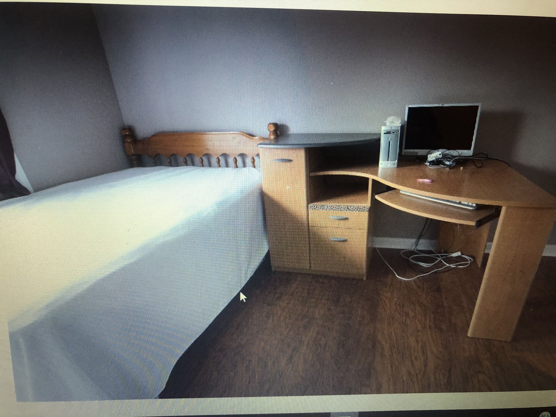 Twin bed $100 Desk $75 buy both for $150