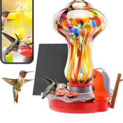 SMART HUMMINGBIRD Feeder With 2k Camera And Solar Panels New