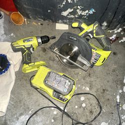 Ryobi 18v drill and saw combo w/battery and charger