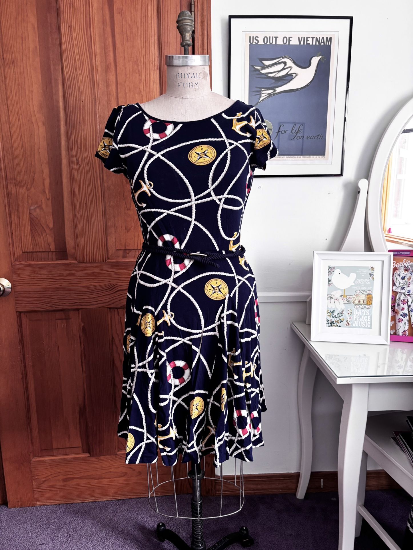 Vintage RALPH LAUREN DRESS. Nautical!