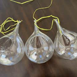 Glass Hanging Plant Terrarium, 9.5", Teardrop Pear DIY Succulent Planter, Home decor Candle Holder