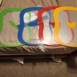 Set Of 4 Oval Plastic Cutting Boards