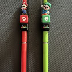 Mario & Luigi Black Ink Pens -2 Pictures- See Info