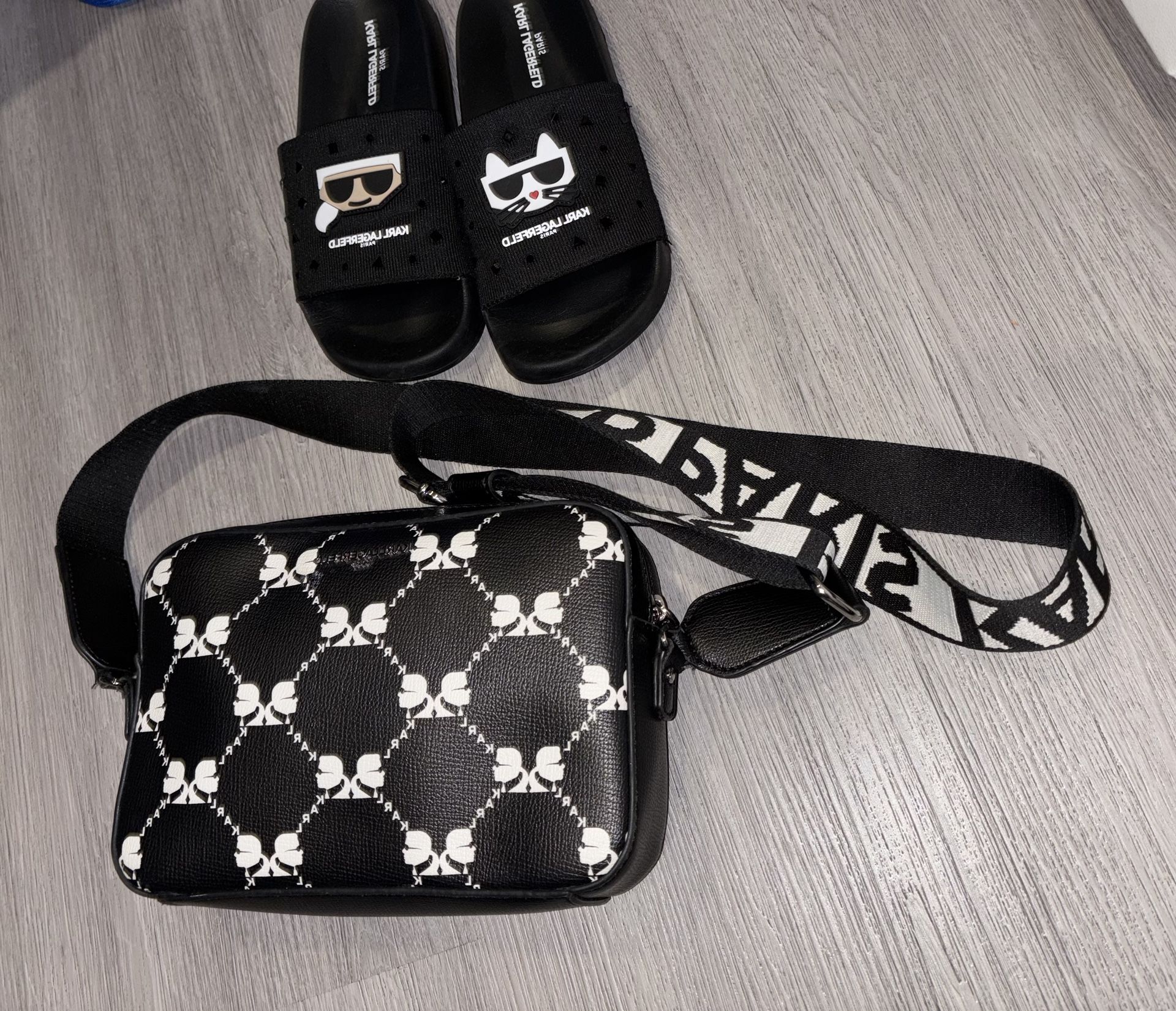 Karllagerfeld Womwens Crossbody And Sandals Size 6 1/2