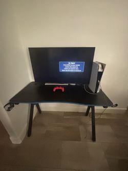 im selling all of this together chair the desk and the ps5 with controller and the tv
