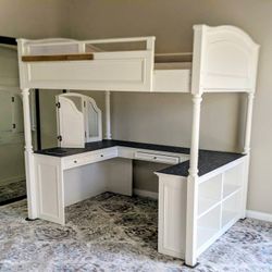 Pottery Barn Teen Chelsea Vanity Full-size Loft Bed