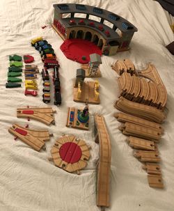 Thomas and Friends Wooden Train Lot- Tracks, Trains etc