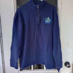 Walt Disney World Pullover Women XL Half Zip Mickey Goofy Donald Embroidered 2006.