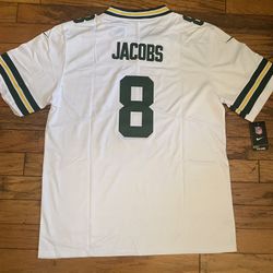 NFL White Green Bay Packers Josh Jacobs Jersey  #8 Fully Stitched
