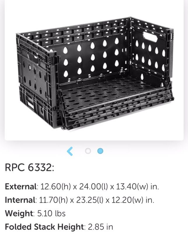Tosca Ltd. 6332 reusable (folding) plastic crates for Sale in Tampa, FL ...