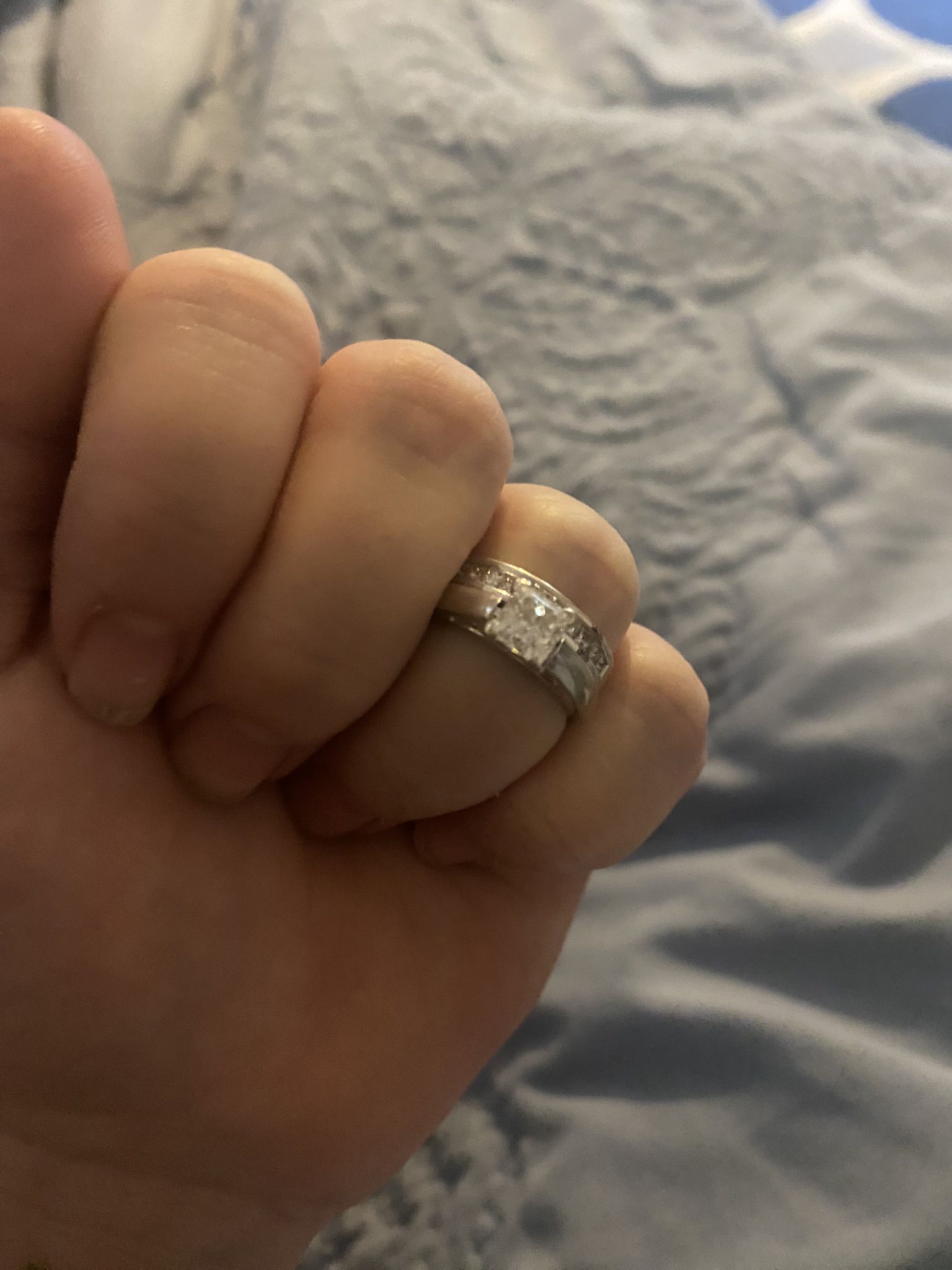 Size 5 Diamond engagement and wedding ring They are welded together