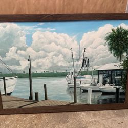 Florida Marina Painting by Al gesssinger