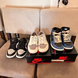 Lot Of Authentic Nike Jordan 1 Low/High Size 10