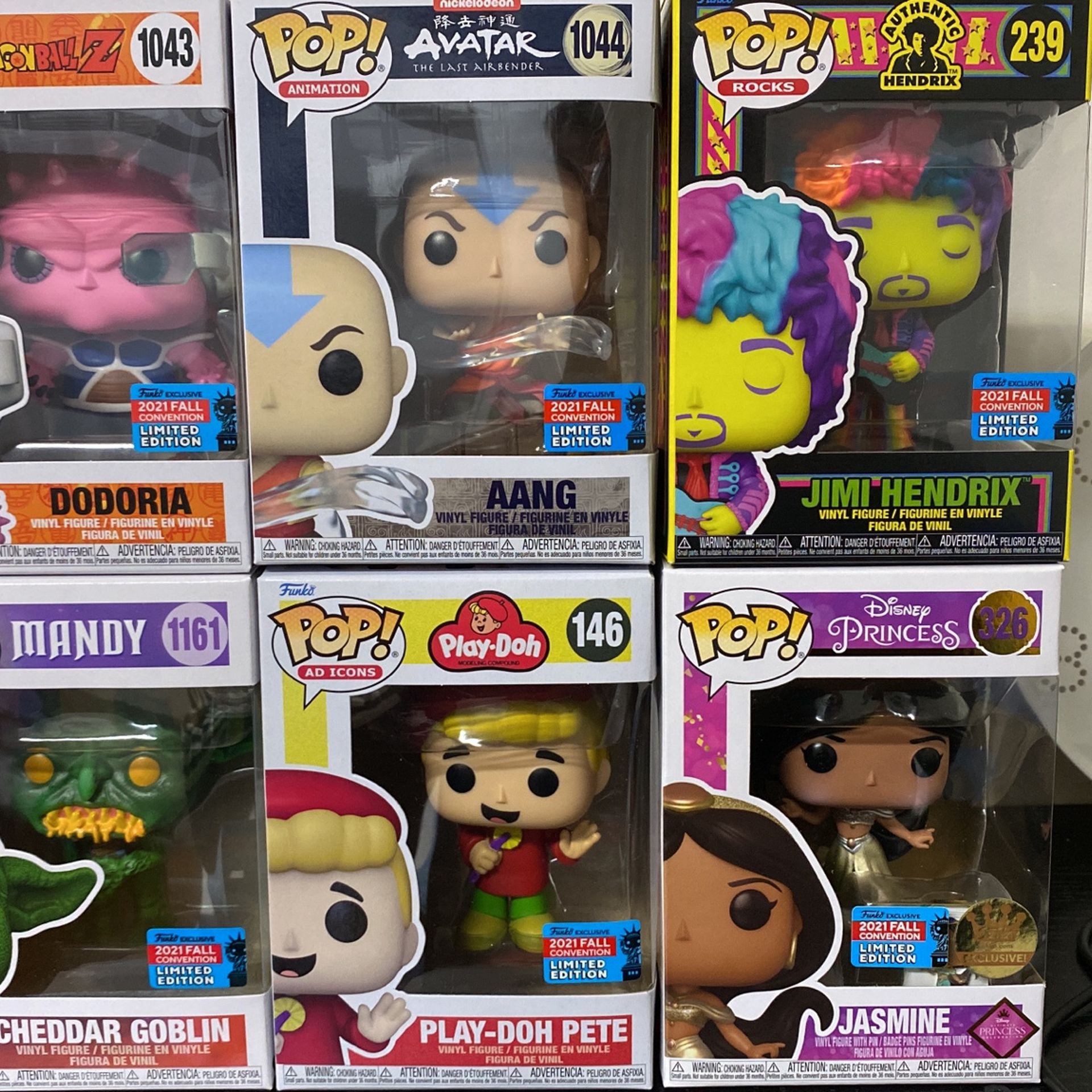 Funko Exclusive Limited Edition. Dodoria Aang Play Doh Pete Jasmine Cheddar Goblin Jimi Hendrix. 2021