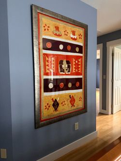 Framed African Cloth Framed 60”X40”