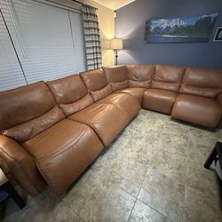 Leather Sectional Power Recliner